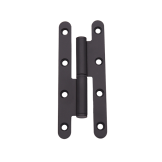 Paumelle inox bout rond nœud plat noir mat 140x55x2.5mm