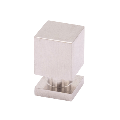 Bouton cubique à encoche en inox