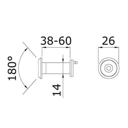 Microviseur grande collerette 180° noir mat