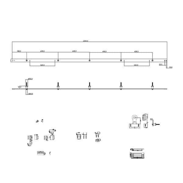 Kit porte coulissante en acier Bario H.220 x l.83 cm + rail Bario 1 2 m