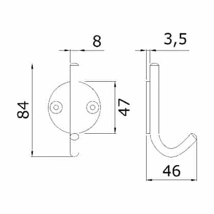 Patère inox simple tête